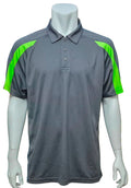 JUST COOL BY ALL WE DO IS Mens Lovely Grey Neon Green Polo Button Up Top UK XL