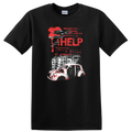 HELP Vintage Style Graphic T Shirt with Retro Car and Airplane Design Tee
