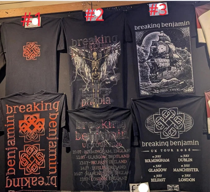Breaking Benjamin Shirt UK Tour 2026 Concert Merch Reprint