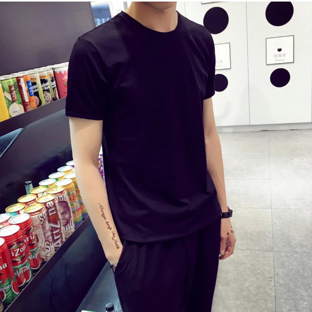 Oversized Men's TShirt Casual Style Breathable Fabric for Warm Weather