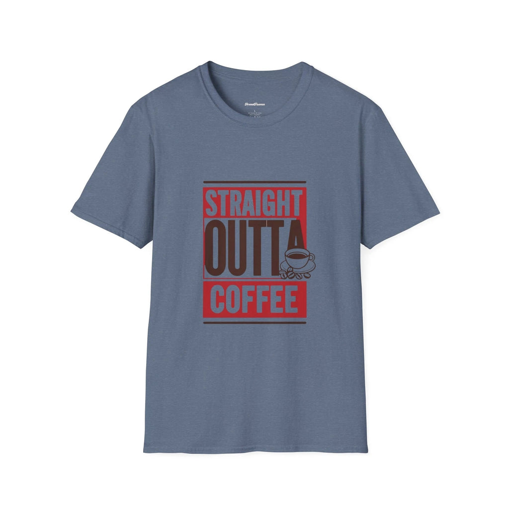 Straight Outta Coffee Funny T-Shirt, Coffee Lover Gift, Simple Graphic Tee