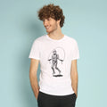 Men's T-Shirt Short Sleeve White STORMTROOPER SKIPPING Cotton Graphic Print