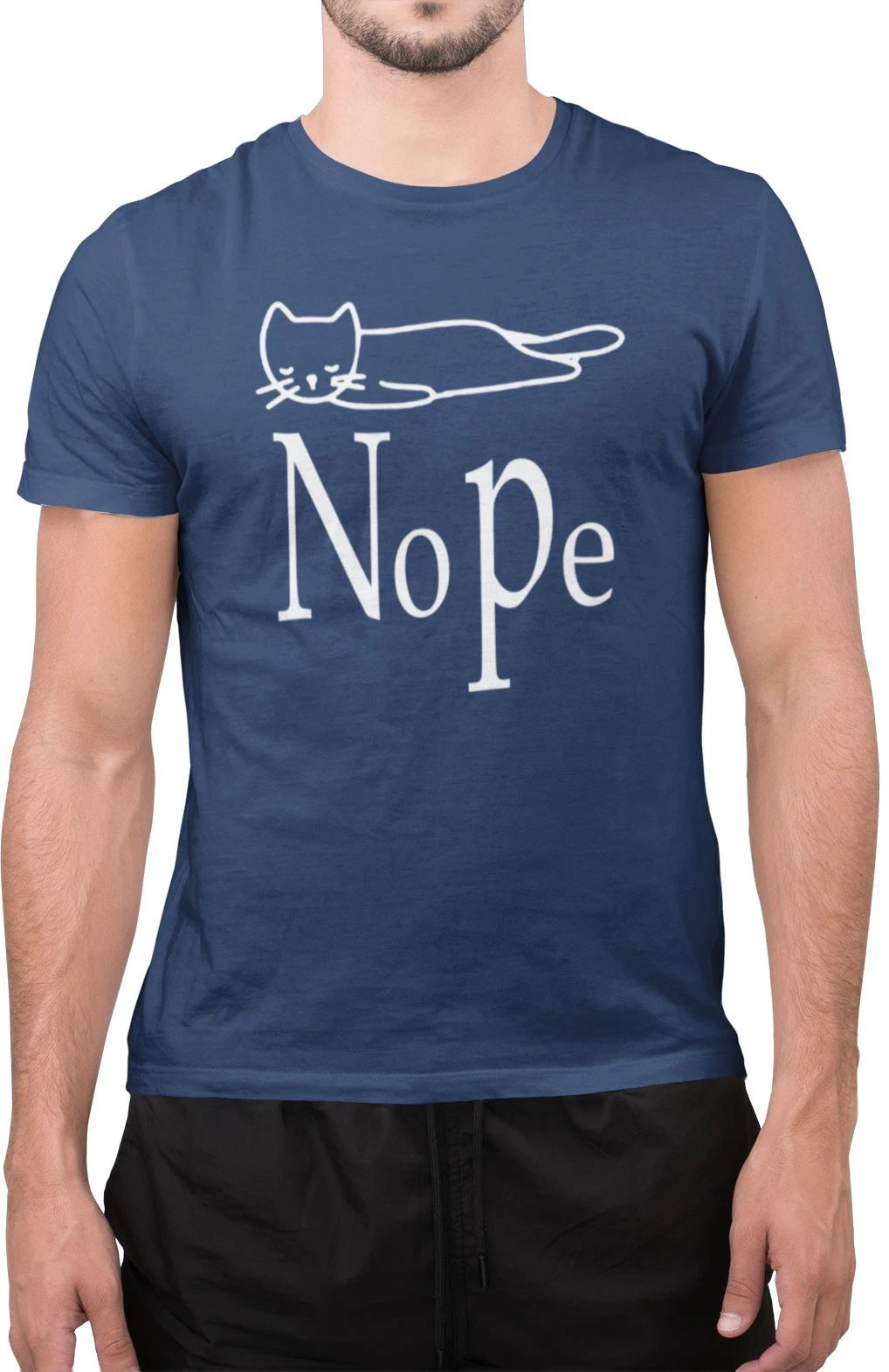 Nope Sarcastic Grumpy Sarcasm Distressed Lazy Cat Pet Lovers for Kids T-Shirt