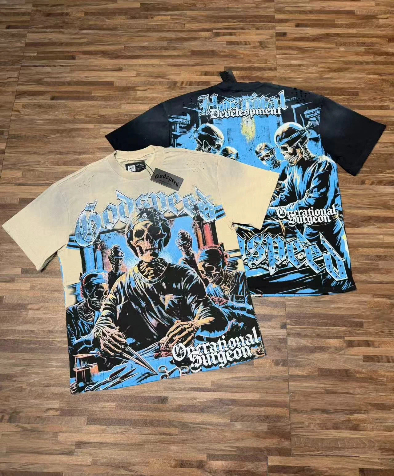 Godspeed Essential Tee shirt Black & Lvory S-M-L-XL Unisex