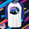 Miami Vice Retro TV Show Men's Raglan Blue Size S to 2XL