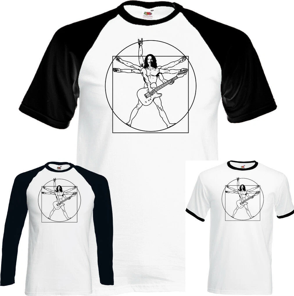 Frank Zappa T-Shirt Mens Funny Rock Music Electric Guitar Band Top Vitruvian