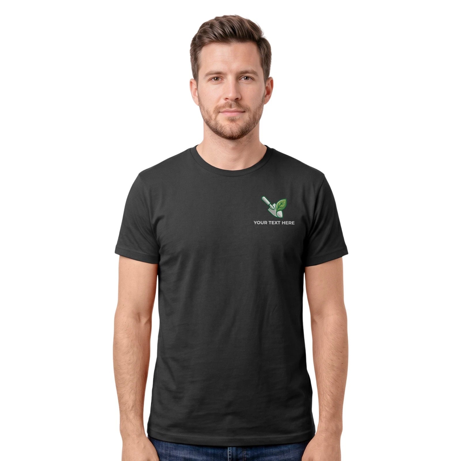 Personalised Gardening Service T-shirt | Custom Embroidered Staff Gardener Tee
