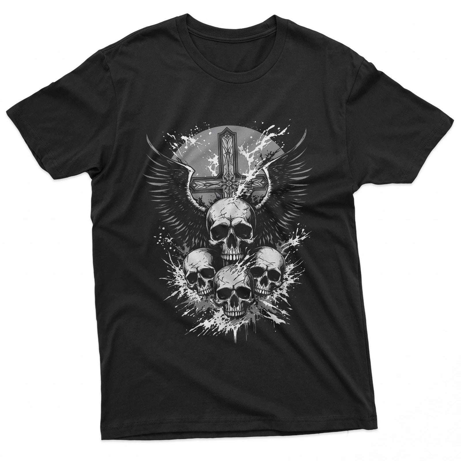 Gothic Skull Cross Art Wings Grunge Punk Y2K Emo Aesthetic T-Shirt