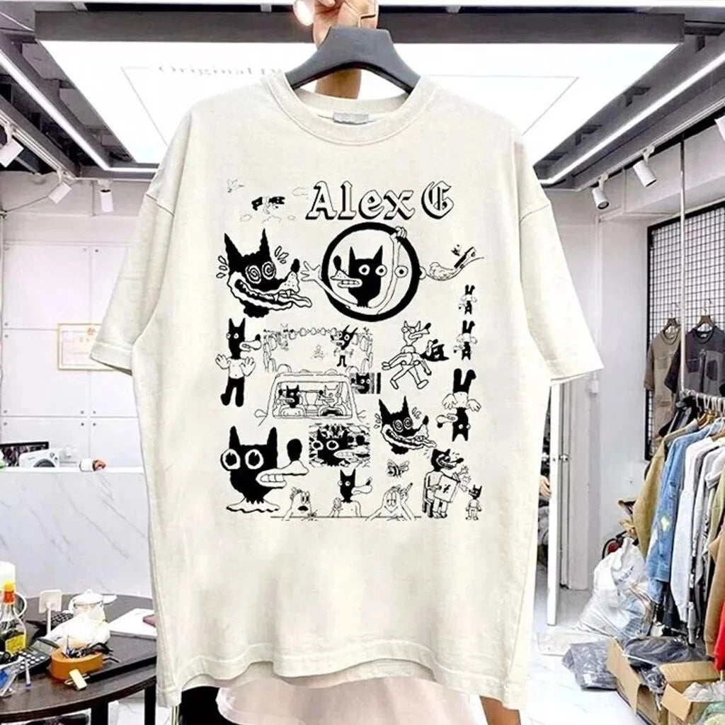 Alex G Poster Basic Style White Short Sleeve T shirt Unisex Reprint S-5XL