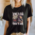 Vintage Retro Dying to Read Forced to Work Graphic Tee T-Shirt