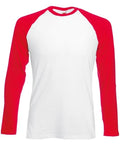 Personalised Custom text Fruit of the Loom Long Sleeve Baseball T-shirt SS028