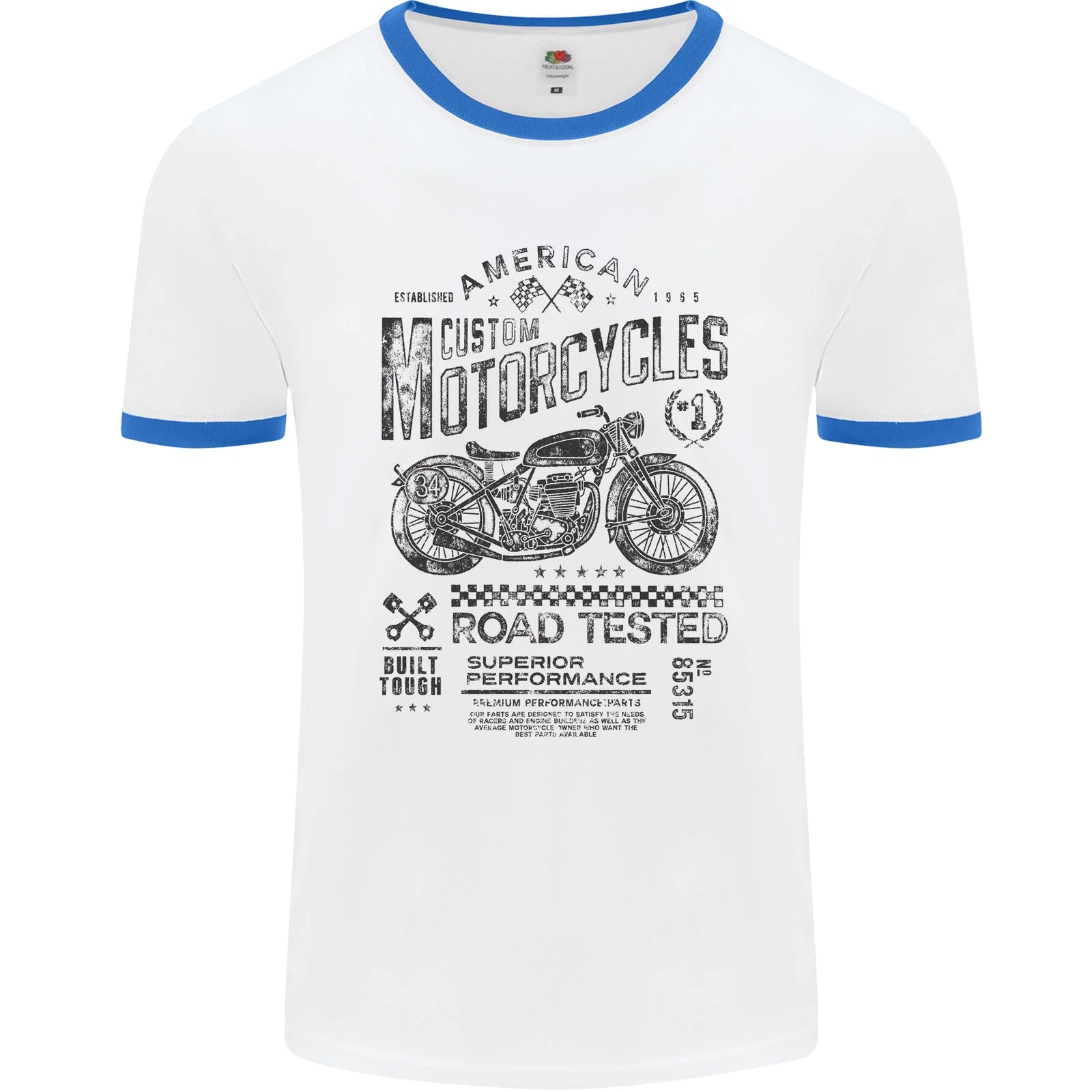 American Custom Motorbike Biker Motorcycle Mens Ringer T-Shirt