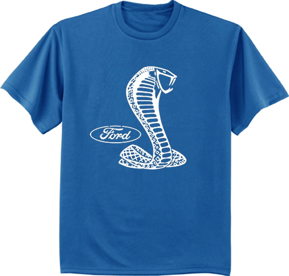 Men's t-shirt Ford Cobra design ford racing mustang mopar tee shirt for men blue