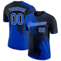 Custom Thunder Blue Black-White 3D Pattern Design Abstract Brush Stroke Performa