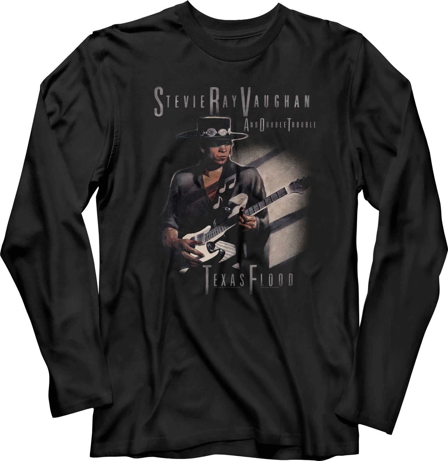 Stevie Ray Vaughan And Double Trouble Texas Flood Men's LS T Shirt Rock Music