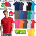 Fruit of the Loom SS12 Original T-Shirt Mens Plain Cotton Tee Casual Short