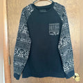 21 Men Shirt Small Black XL Tapestry Shoulders pocket Tee Streetwear