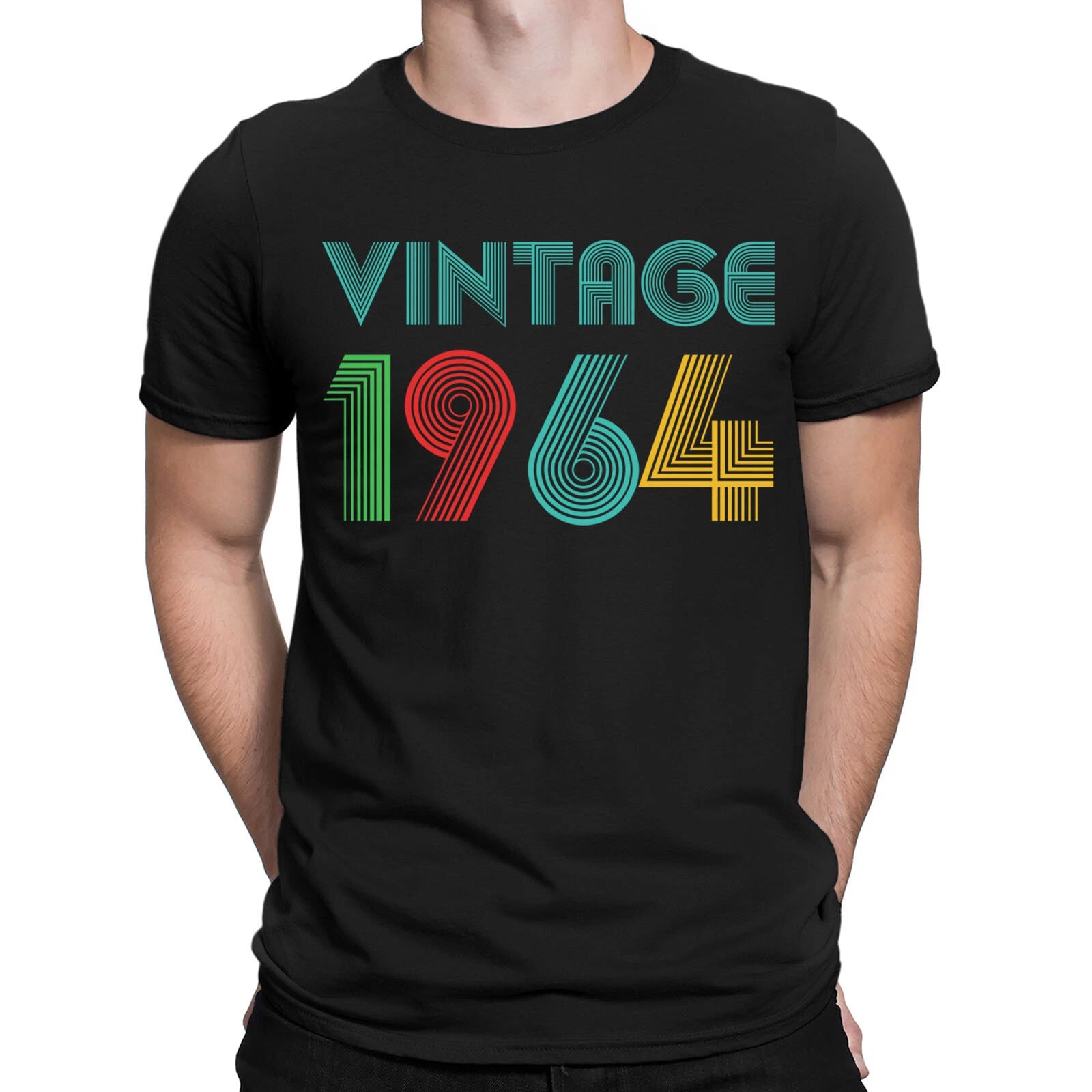 Personalised Vintage 1964 62nd Birthdays Custom Retro Mens Womens T-Shirts #ADN