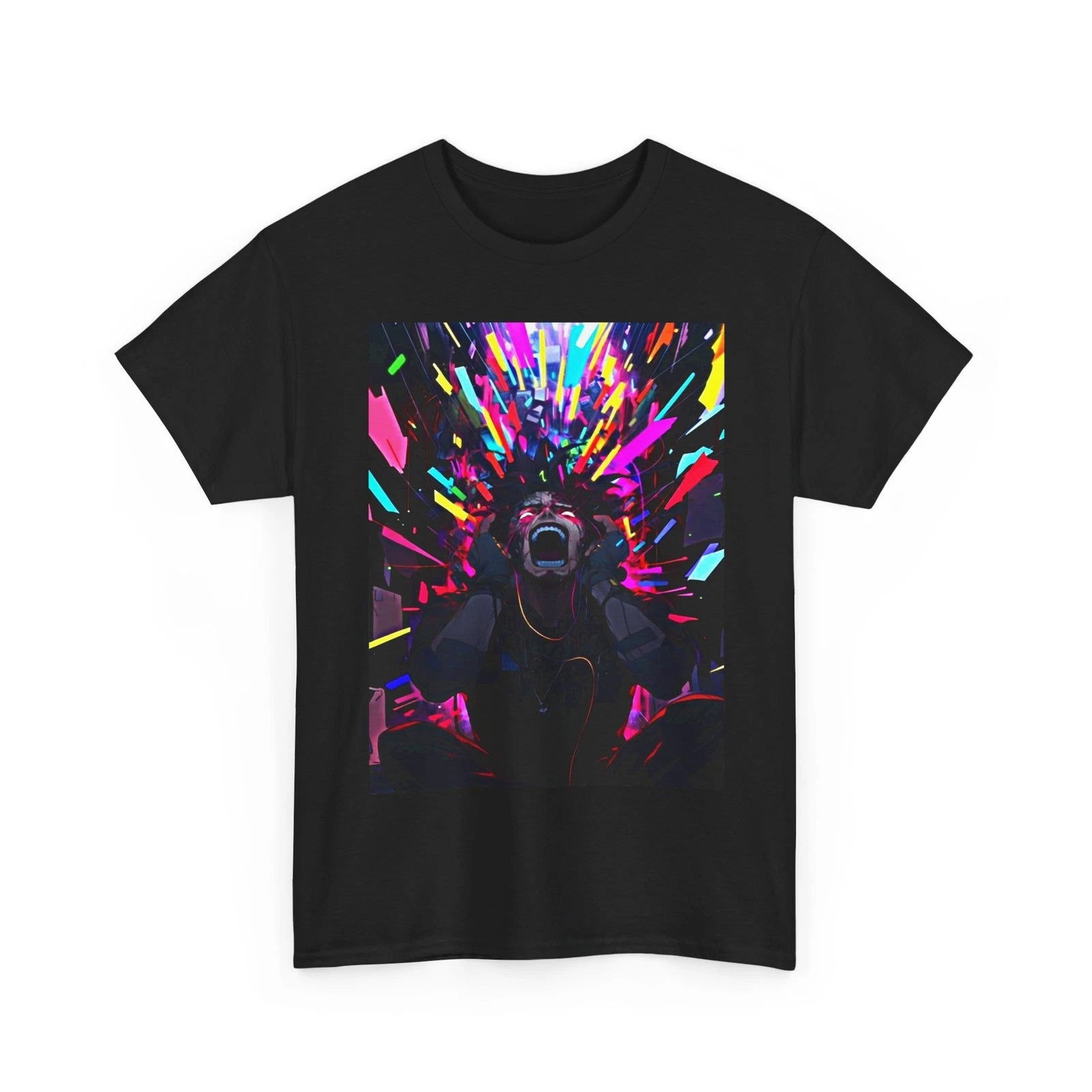 Anime Boy Trippy Music Graphic Tee Psychedelic Rave Festival Streetwear Shirt