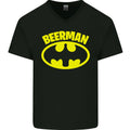Fathers Day Beer Man Funny Alcohol Mens V-Neck Cotton T-Shirt