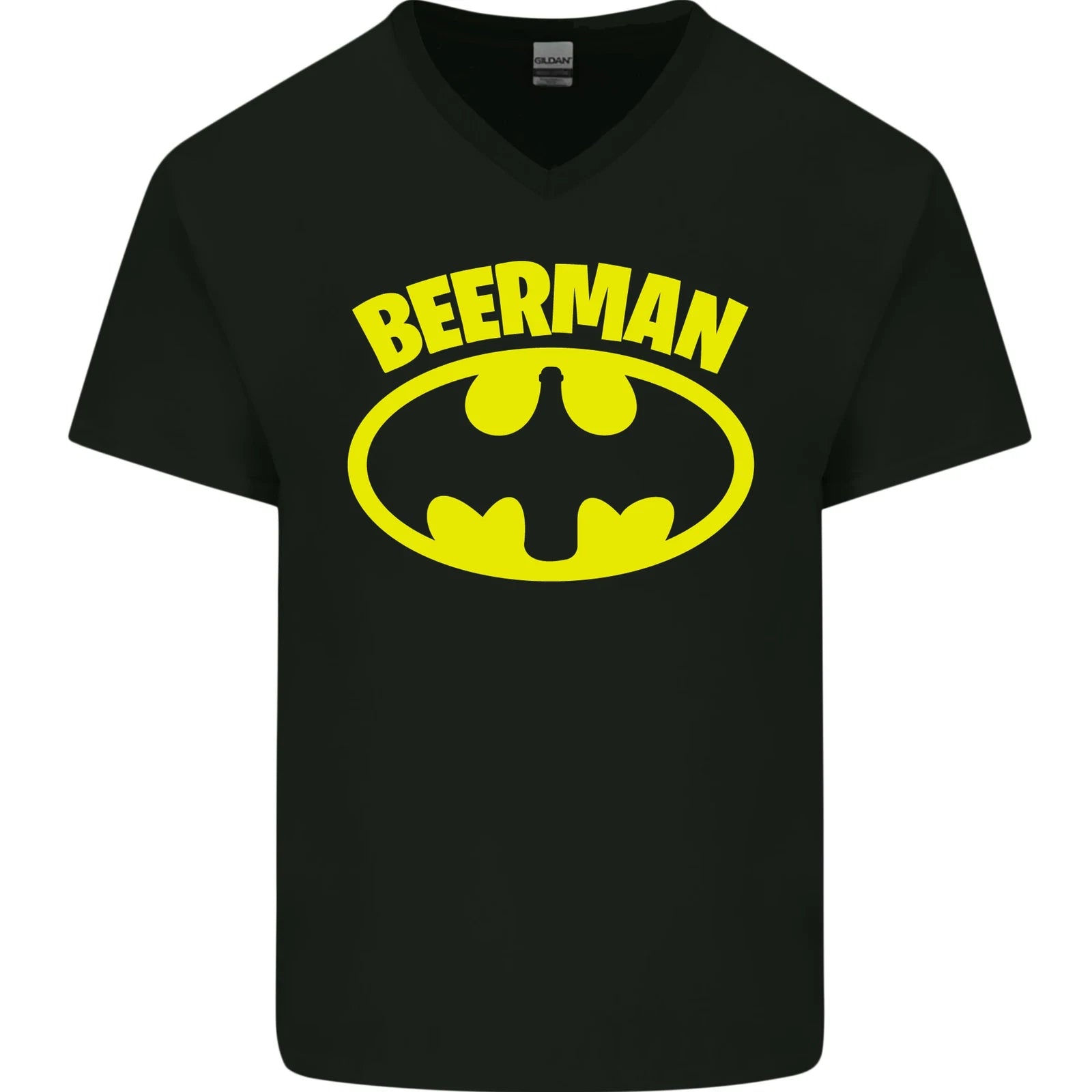 Fathers Day Beer Man Funny Alcohol Mens V-Neck Cotton T-Shirt