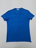 Diesel Men Blue Logo V-Neck T-Shirt Size L Breathable Lightweight