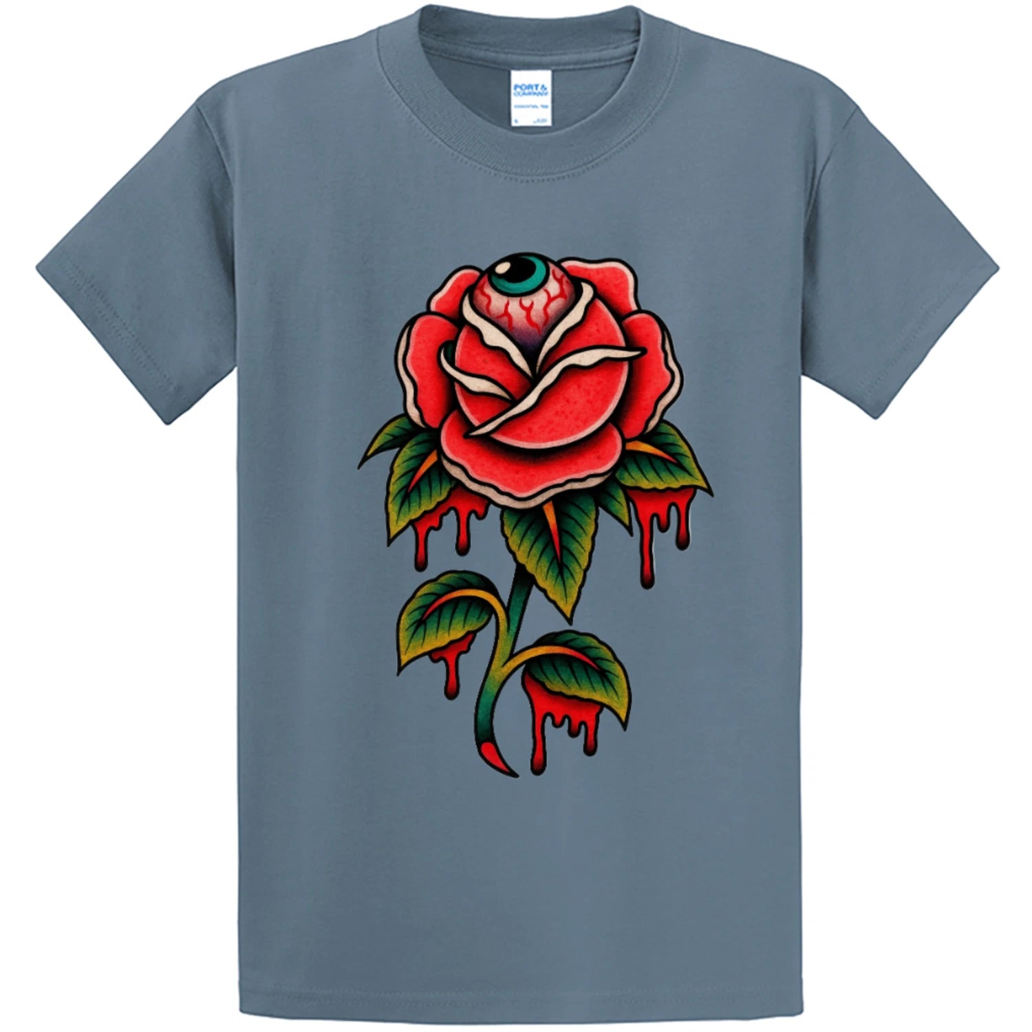 NEW Art Society EYEBALL ROSE STONE BLUE Tee Shirt SMALL-4XLARGE MADE IN USA