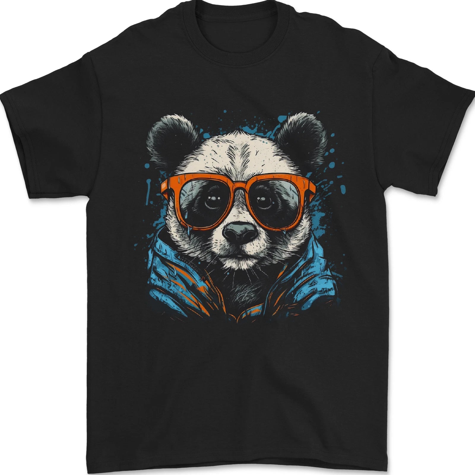 A Cool Panda Wearing Glasses Mens T-Shirt 100% Cotton