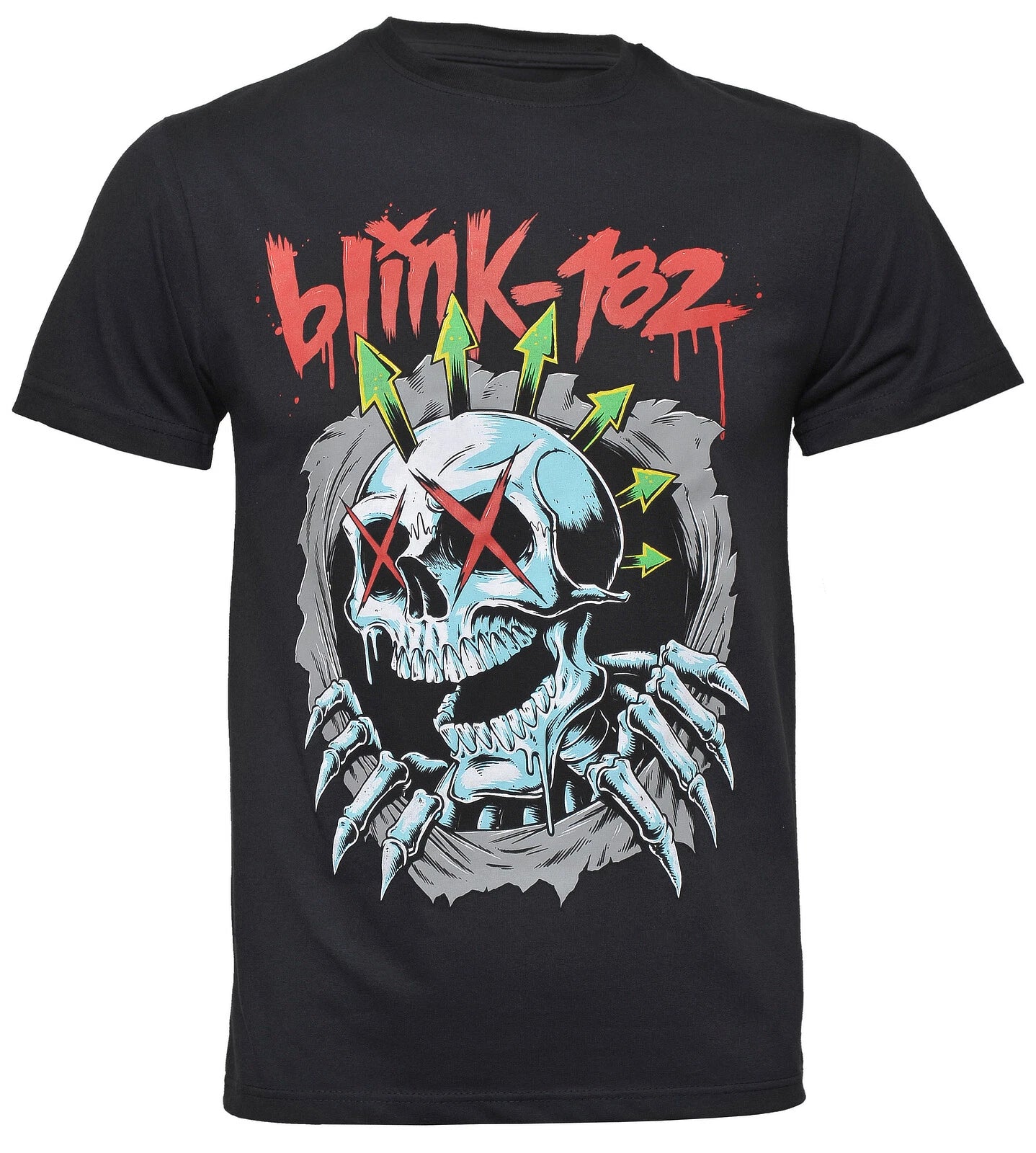 Official Blink 182 T Shirt Six Arrow Skull Rock Band Logo New Black S M L XL XXL