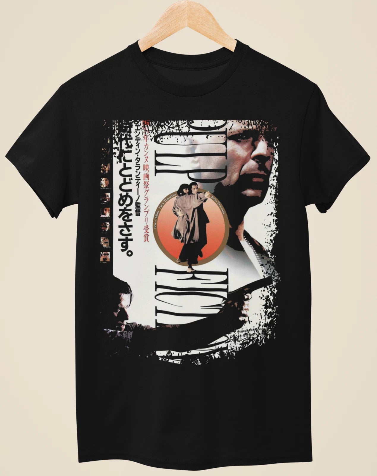 Pulp Fiction - Japanese Movie Poster Inspired Unisex Black T-Shirt