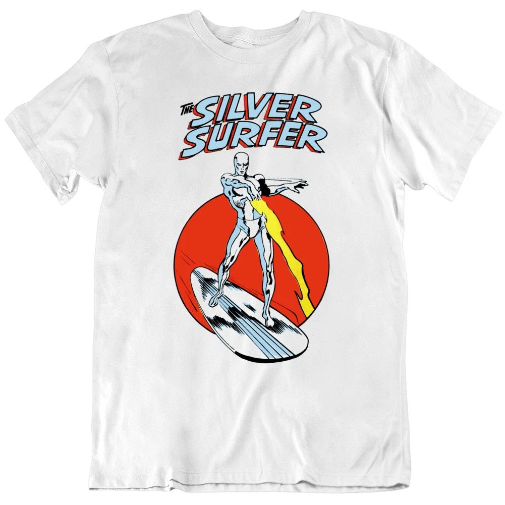 Retro 78 Playing Card The Silver Surfer Retro Comic Fan   T Shirt