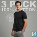 3 Pack Mens Plain Tee 100% Soft Cotton T Shirts / Black / Multipack / S-2XL