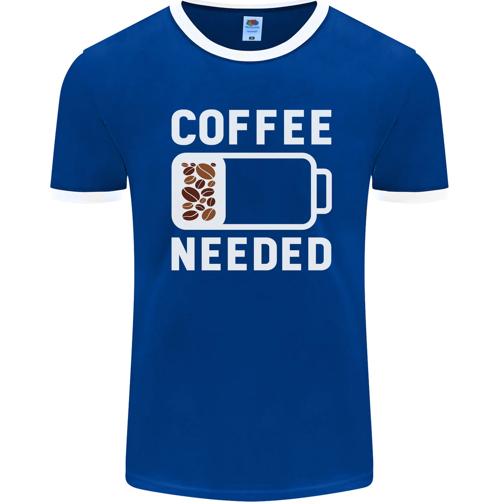 Coffee Needed Funny Addict Mens Ringer T-Shirt FotL