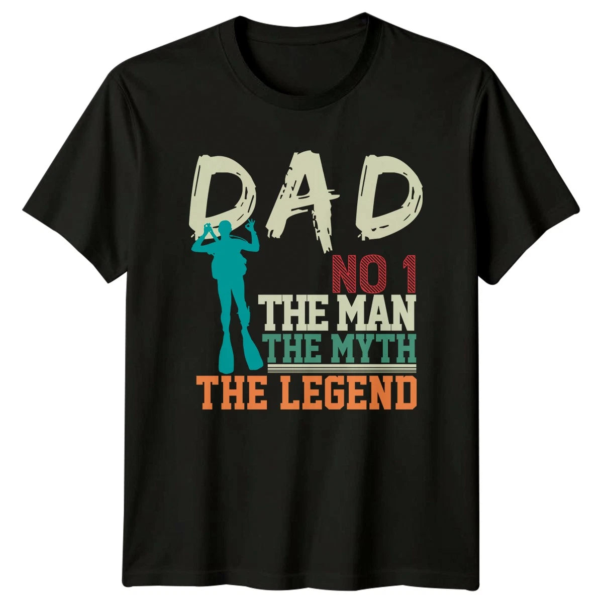 Dad No 1 The Man Mens T-Shirt Fathers Day Scuba Diving Gift For Him