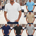 Loose Fit V Neck T Shirt for Men in Multiple Colors with Plaid Visual Effect