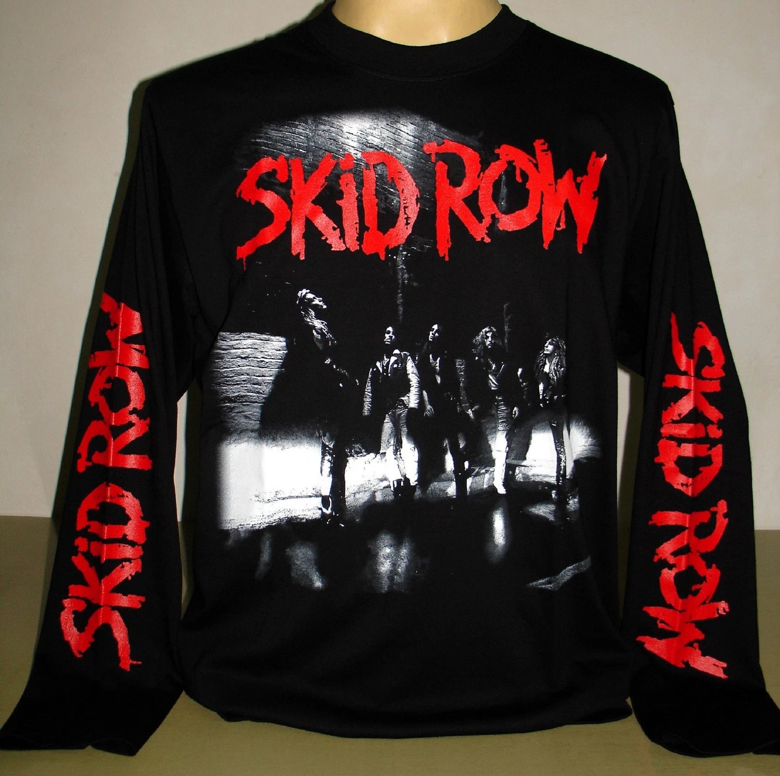 Skid Row First Album Long Sleeve T-Shirt Size S M L XL 2XL 3XL Metal Rock Band