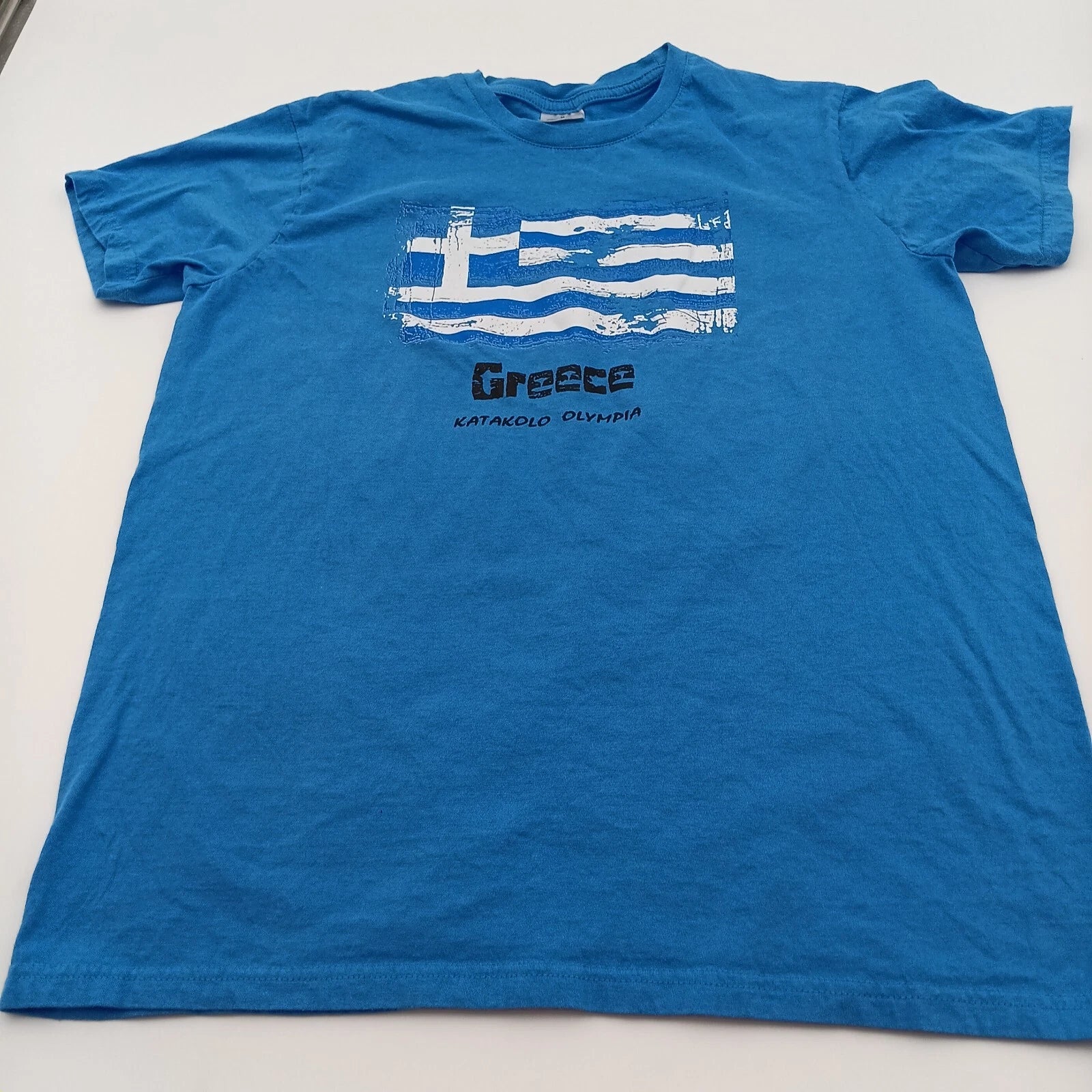 B&C Collection T-Shirt Men's Medium Blue Greece Katakolo Olympia Short Sleeve