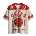Unisex 3D Octopus Print V Neck T Shirt Oversized Casual Streetwear Tee