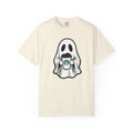 Ghostly Pumpkin Coffee Unisex T-Shirt, Halloween Shirt, Fall Tee,