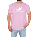 Horse Racing Mens T-Shirt Galloping Horse Heartbeat Funny Gift For Him