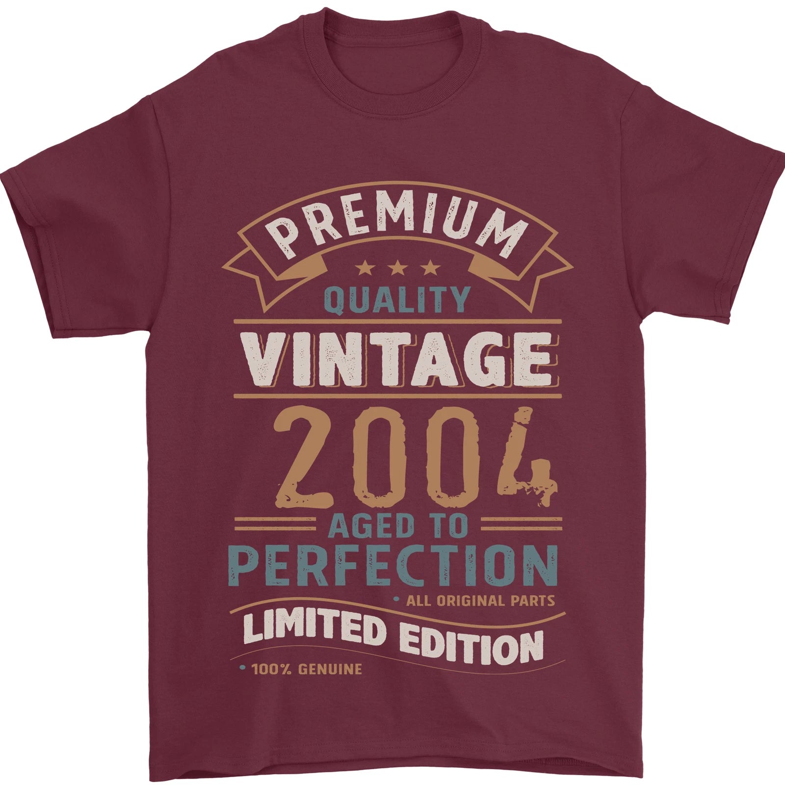 Premium Vintage 22nd Birthday 2004 Mens T-Shirt 100% Cotton