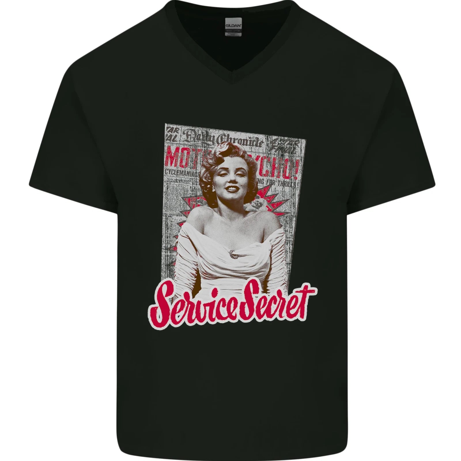 Service Secret Fashion Mens V-Neck Cotton T-Shirt