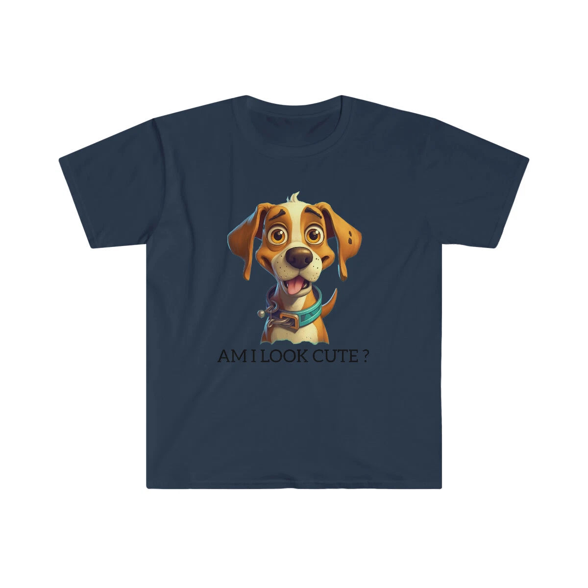 AM I CUTE DOG ? Unisex Softstyle T-Shirt
