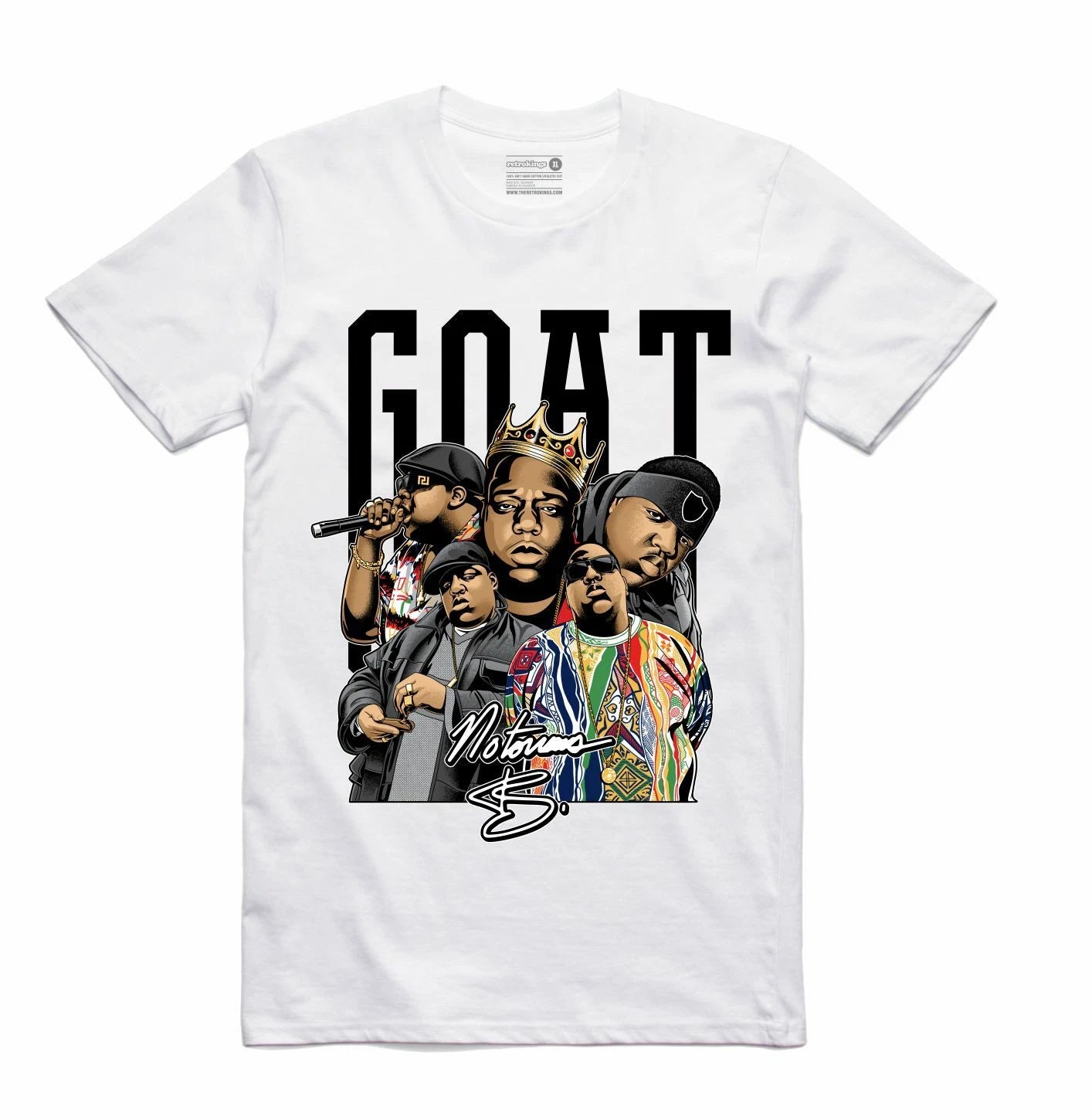 NEW Streetwear on Demand RAP ICON G.O.A.T. WHITE Tee Shirt SMALL-3XLARGE