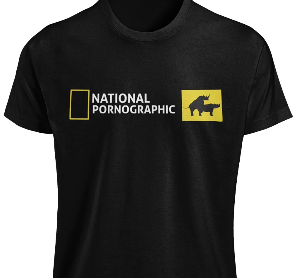 National Pornographic T-Shirt S-4XL Funny Adult Parody Rude Animal Joke Gift TEE
