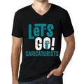 Men's Graphic T-Shirt V Neck Let's Go Caricaturists Eco-Friendly Limited Edition