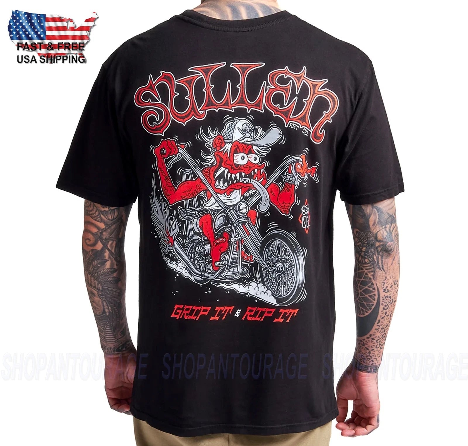 Sullen Art Collective Grim Rip Premium Fit SCM7763 Short Sleeve T-shirt For Men