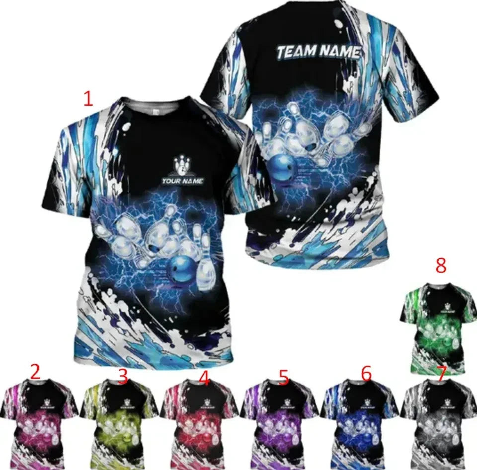 Summer Personalized Bowling Shirts 3D Funny Bowling Shirts V156