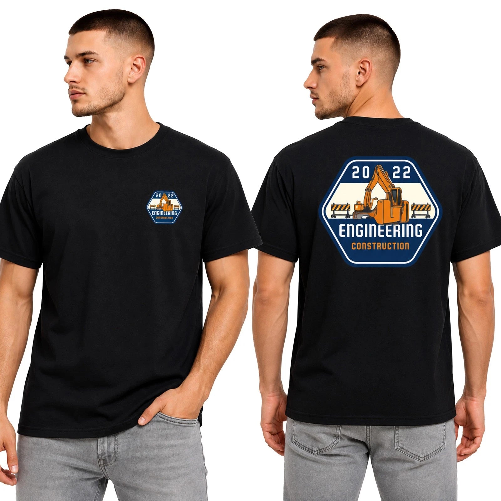 Custom Company T-Shirt Personalised Logo Print 100% Cotton Workwear S-3XL