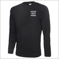 Personalised Long Sleeve T-Shirt Custom Text Printed Workwear, Workout T Shirt